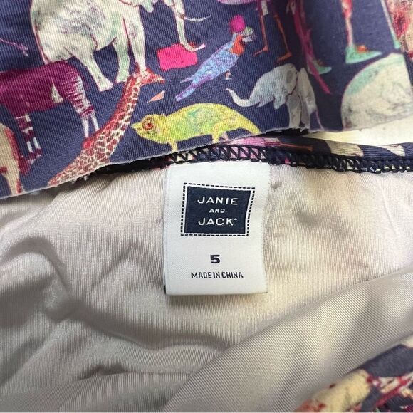 Janie and Jack Animal Print Two Piece Ruffle Bikini Top and Bottom Girls 5 EUC - Picture 4 of 5